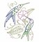 Aunt Martha's Charm of Hummingbirds 4035 embroidery iron on pattern